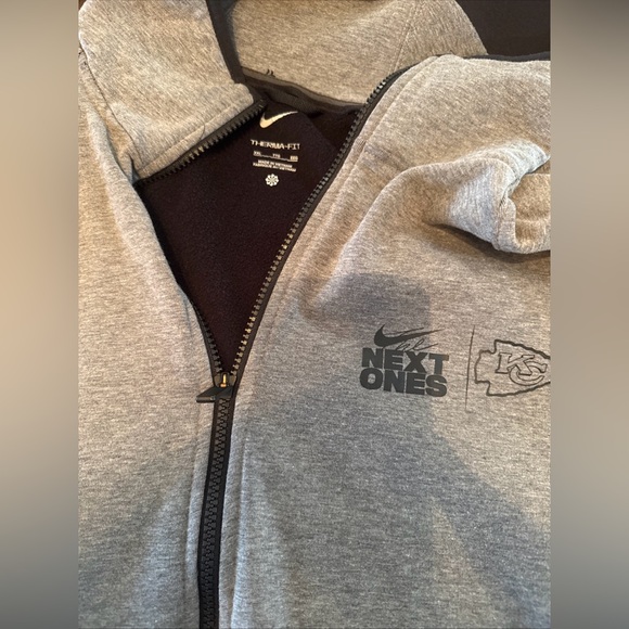 Nike Gray Kansas City Chiefs Zip-Up Hoodie dri-fit next ones - Picture 2 of 14